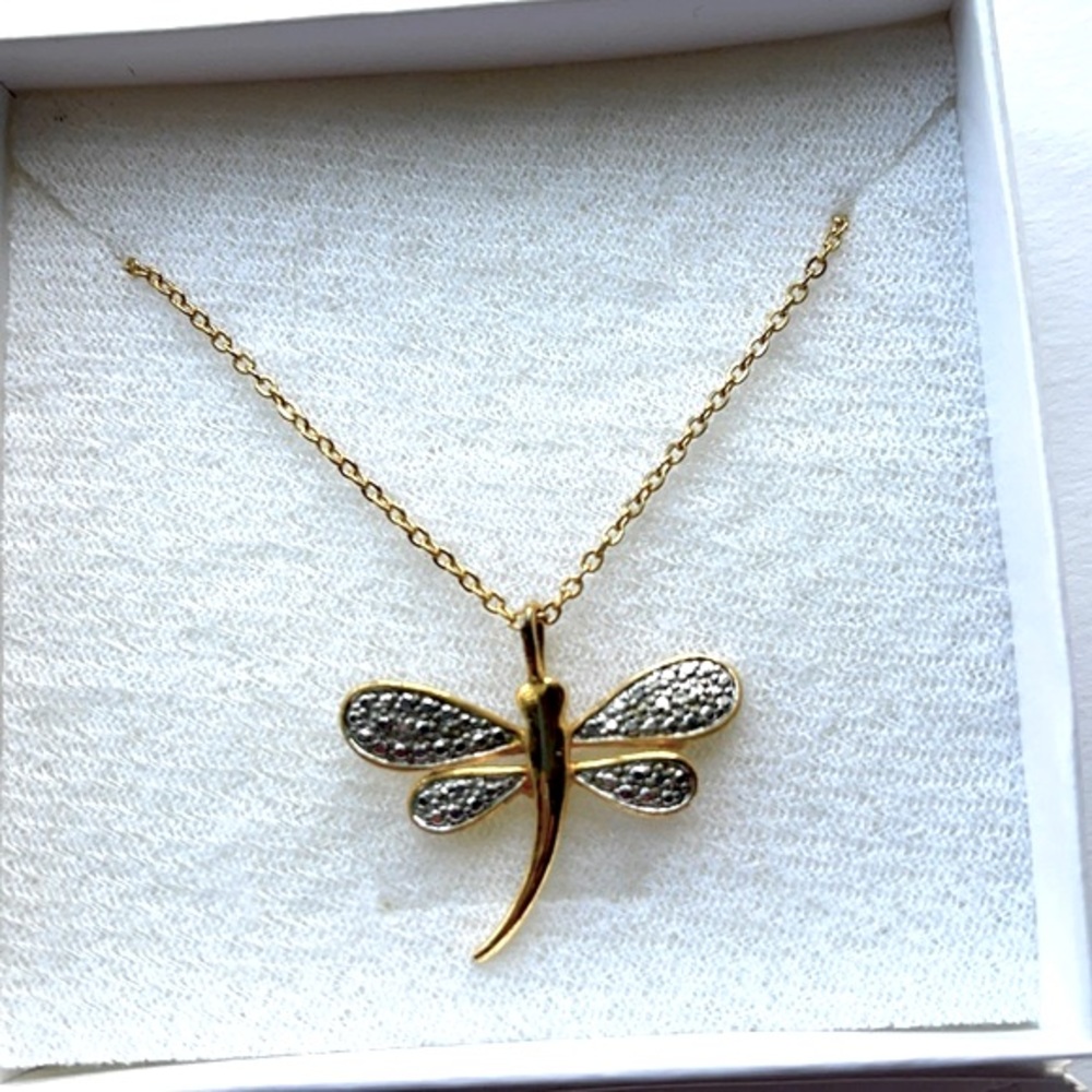 Dragonfly pendant- gold plated